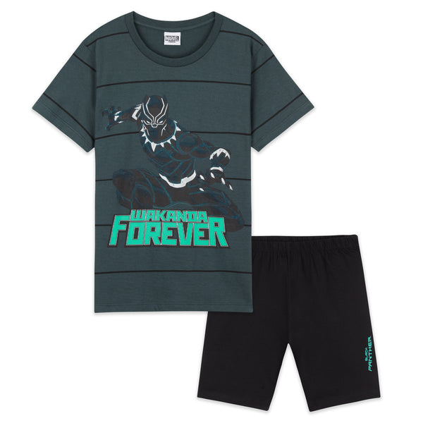 Marvel BLACK PANTHER Boys Pyjamas, Avengers Superhero Kids Short PJs - Get Trend