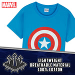 Marvel CAPTAIN AMERICA Boys Pyjamas,  Avengers Superhero Kids Short PJs - Get Trend