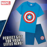 Marvel CAPTAIN AMERICA Boys Pyjamas,  Avengers Superhero Kids Short PJs - Get Trend