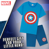 Marvel CAPTAIN AMERICA Boys Pyjamas,  Avengers Superhero Kids Short PJs - Get Trend