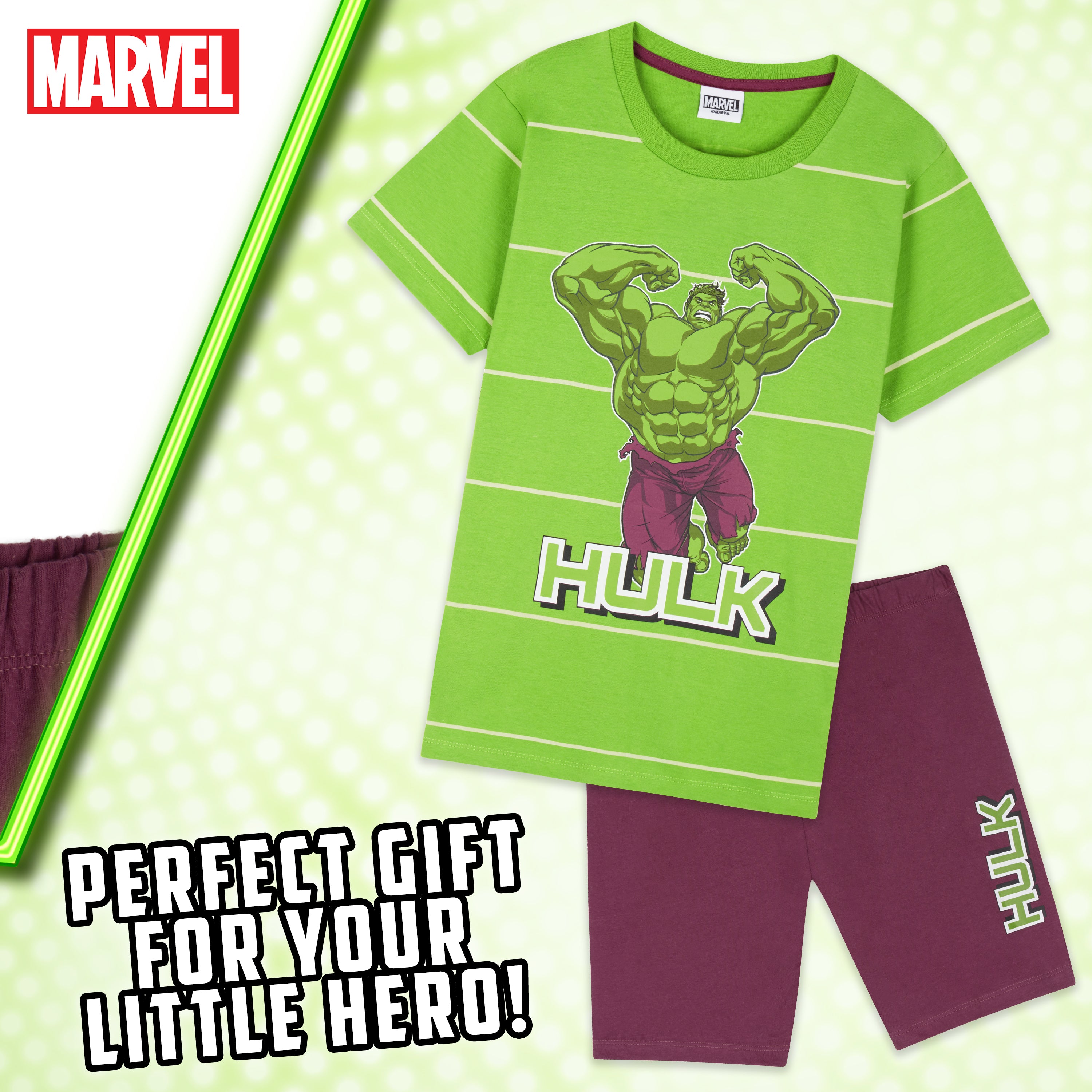 Marvel HULK Boys Pyjamas Avengers Superhero Kids Short PJs - Get Trend
