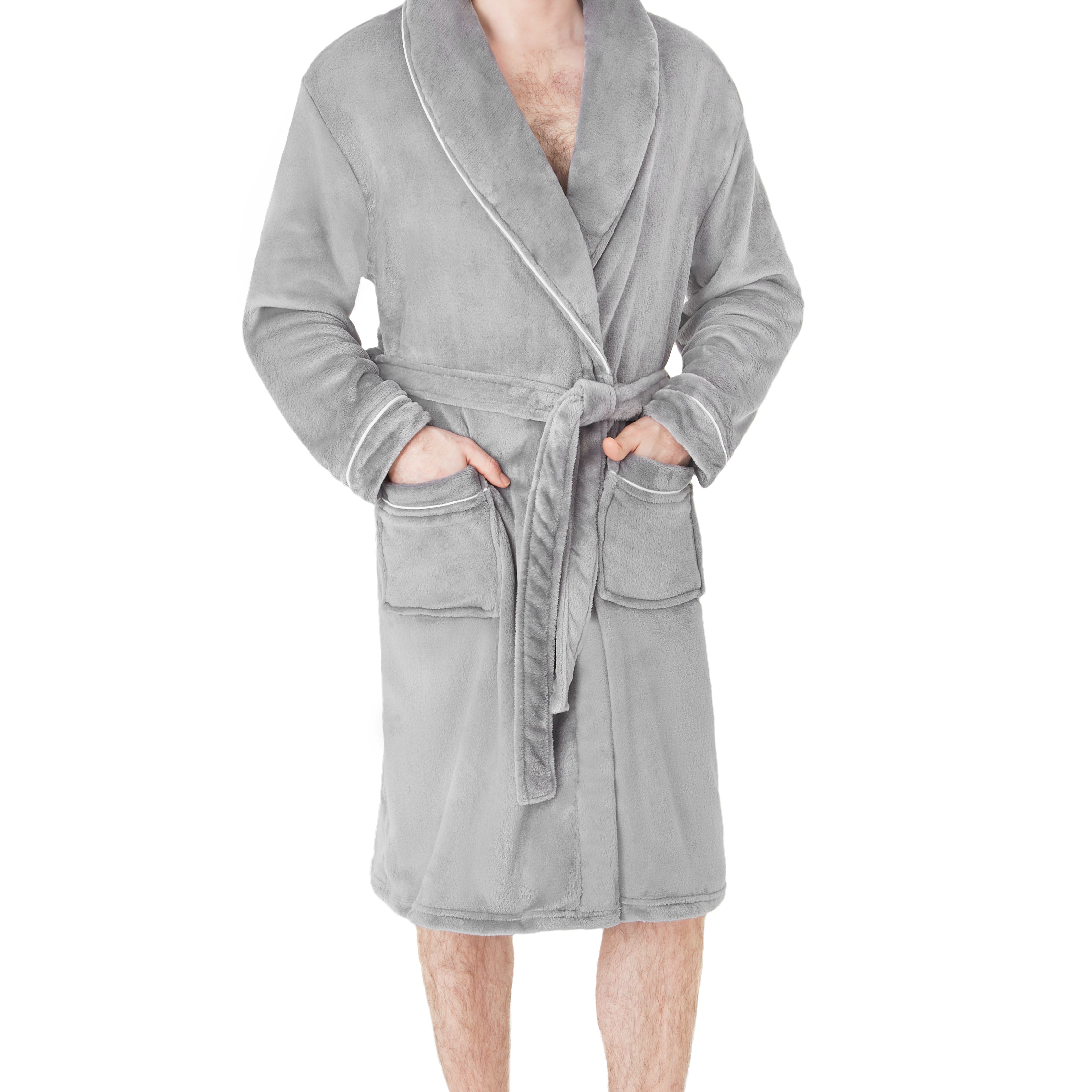 mens grey dressing gown with hood Dressing gowns for men by HUGO BOSS