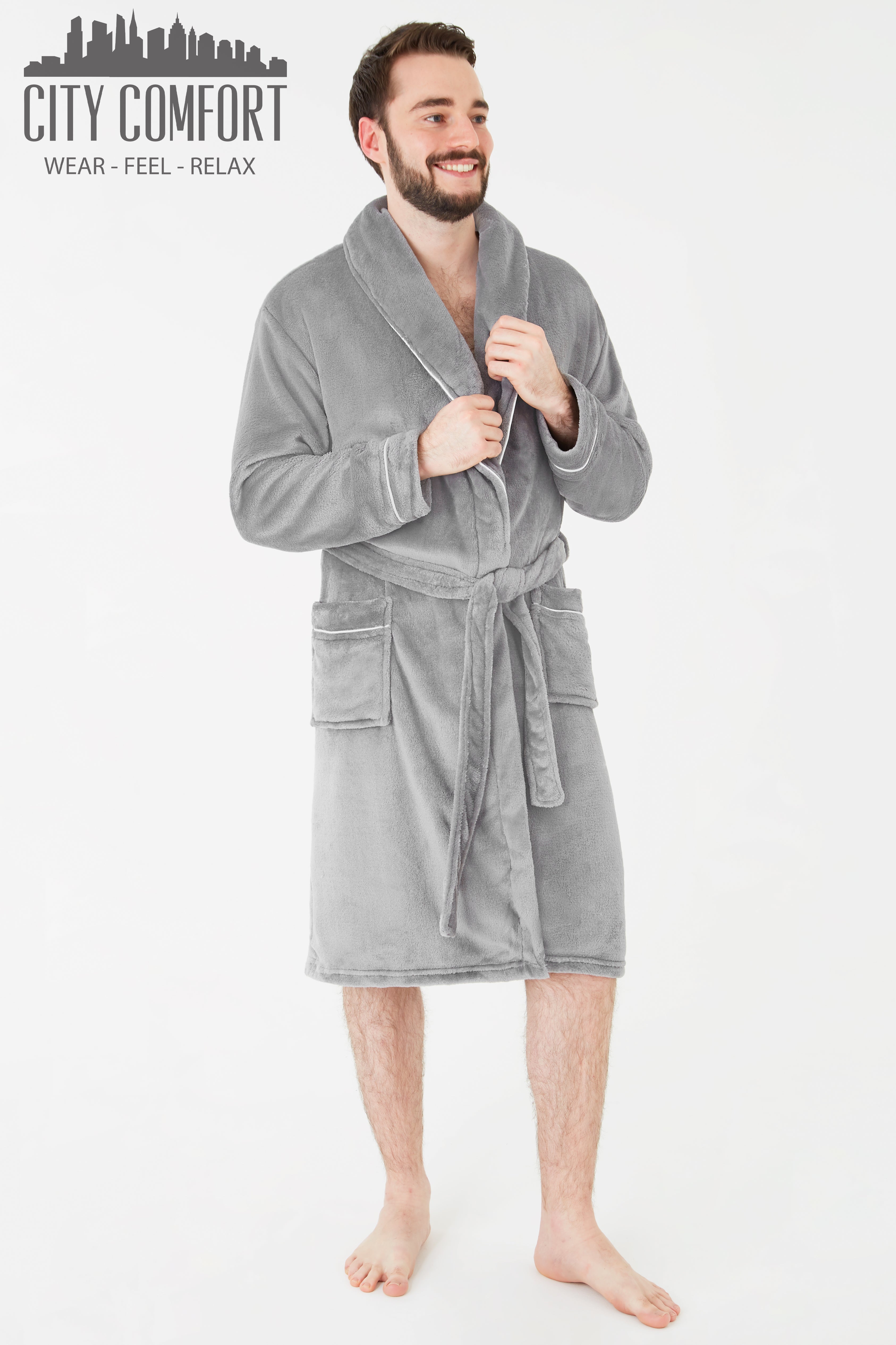 CityComfort Luxury Super Soft Men Dressing Gown Mens Bathrobe - Get Trend