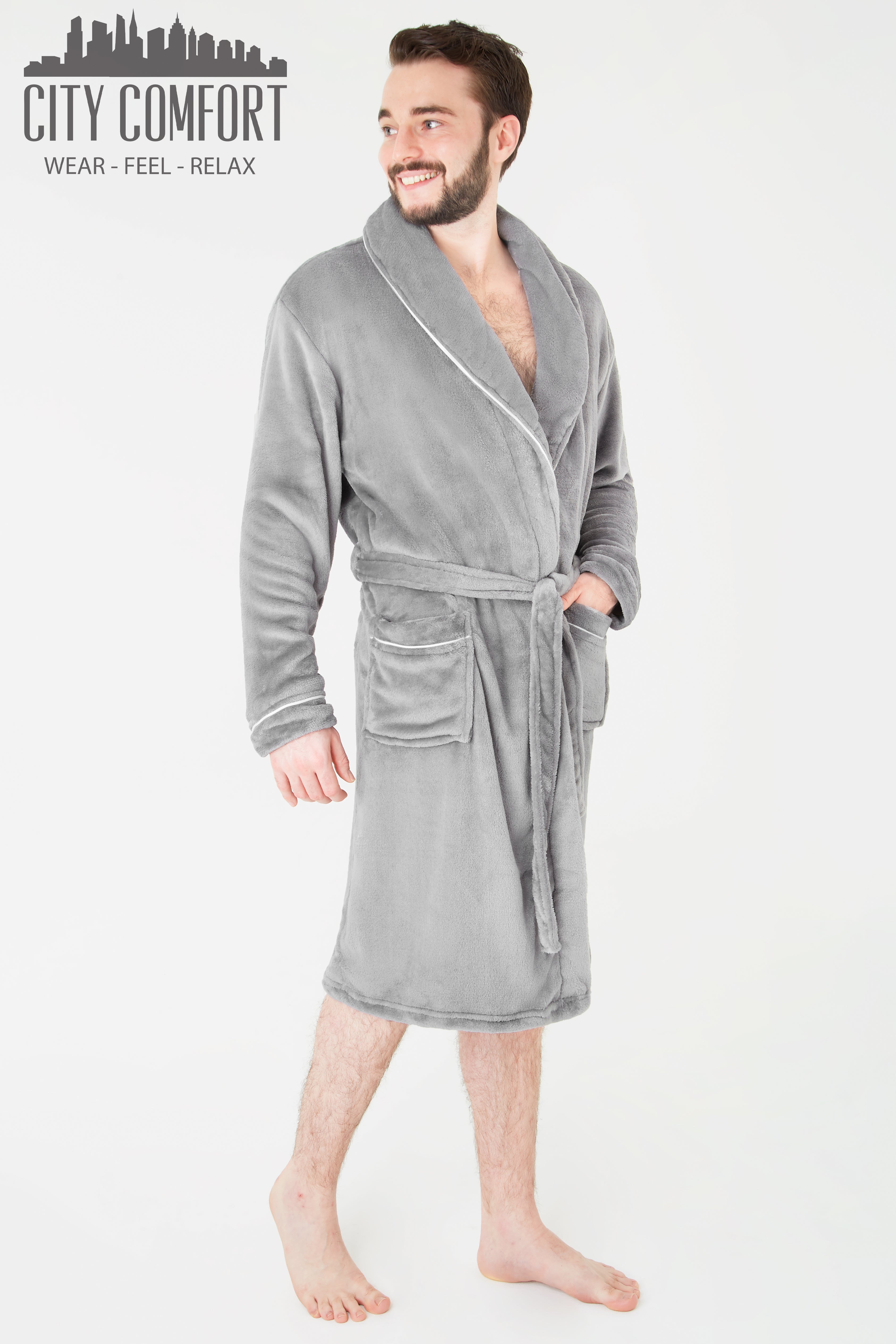 CityComfort Luxury Super Soft Men Dressing Gown Mens Bathrobe - Get Trend