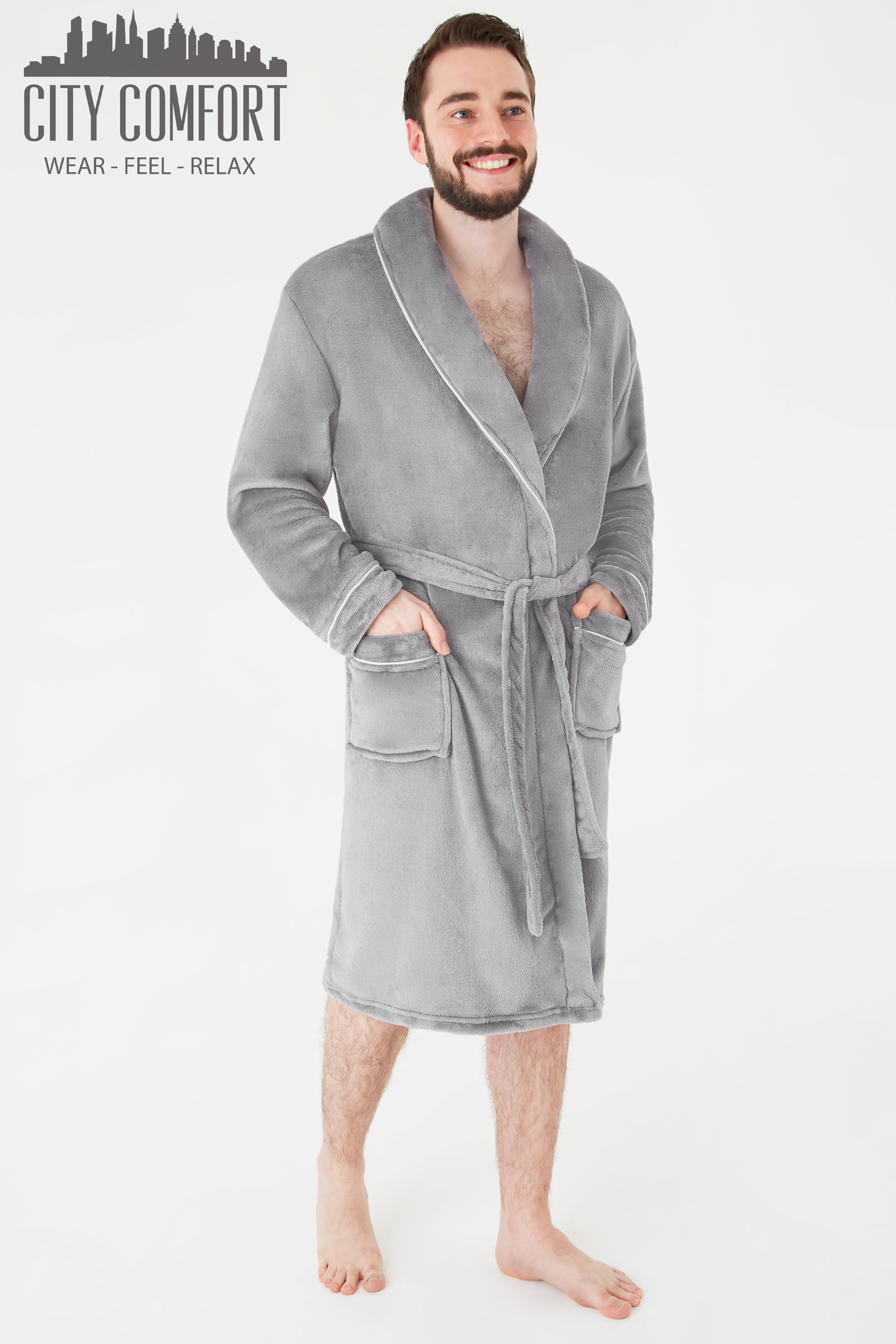 CityComfort Luxury Super Soft Men Dressing Gown Mens Bathrobe - Get Trend