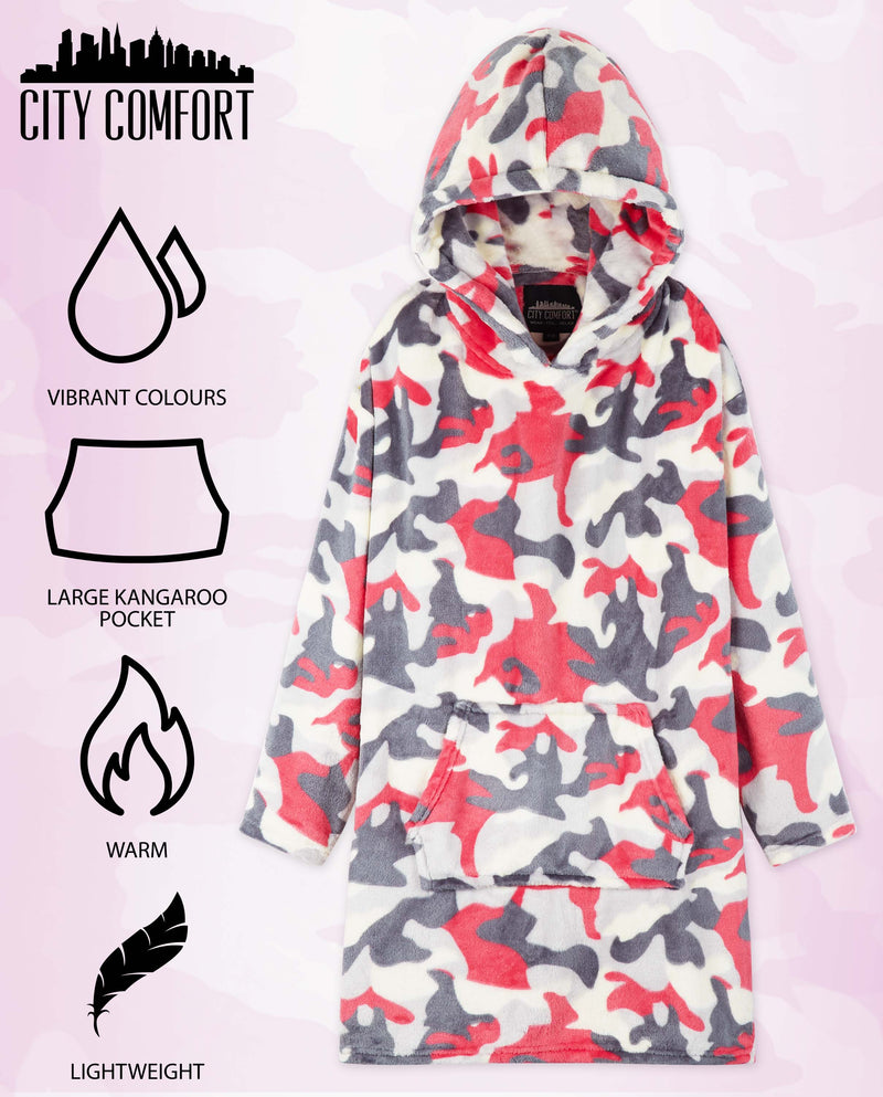 CityComfort Hoodie For Kids, Fleece Oversized Hoodie Blanket
