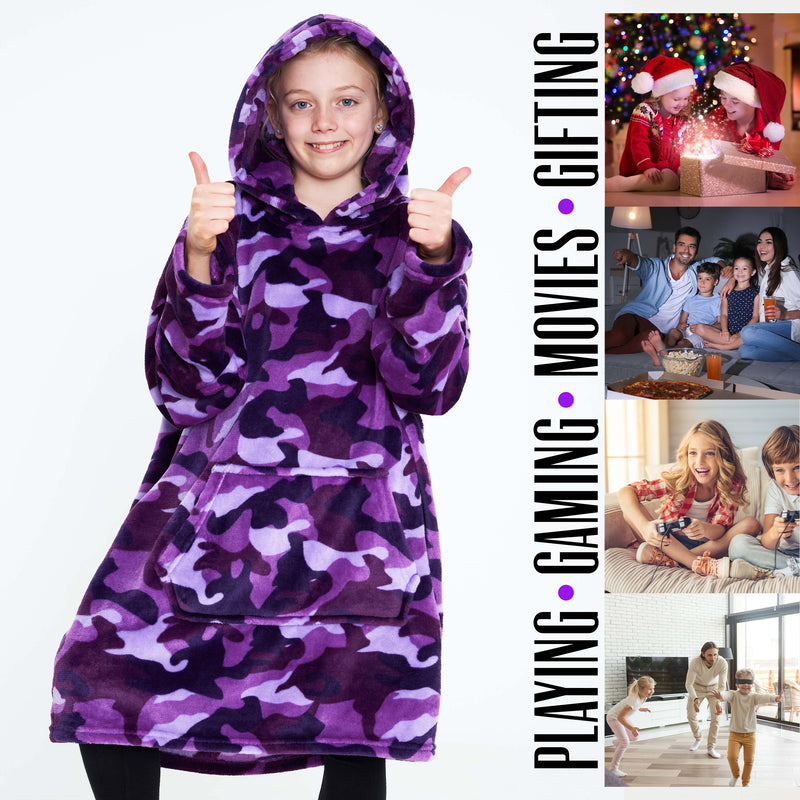 CityComfort Hoodie For Kids, Fleece Oversized Hoodie Blanket
