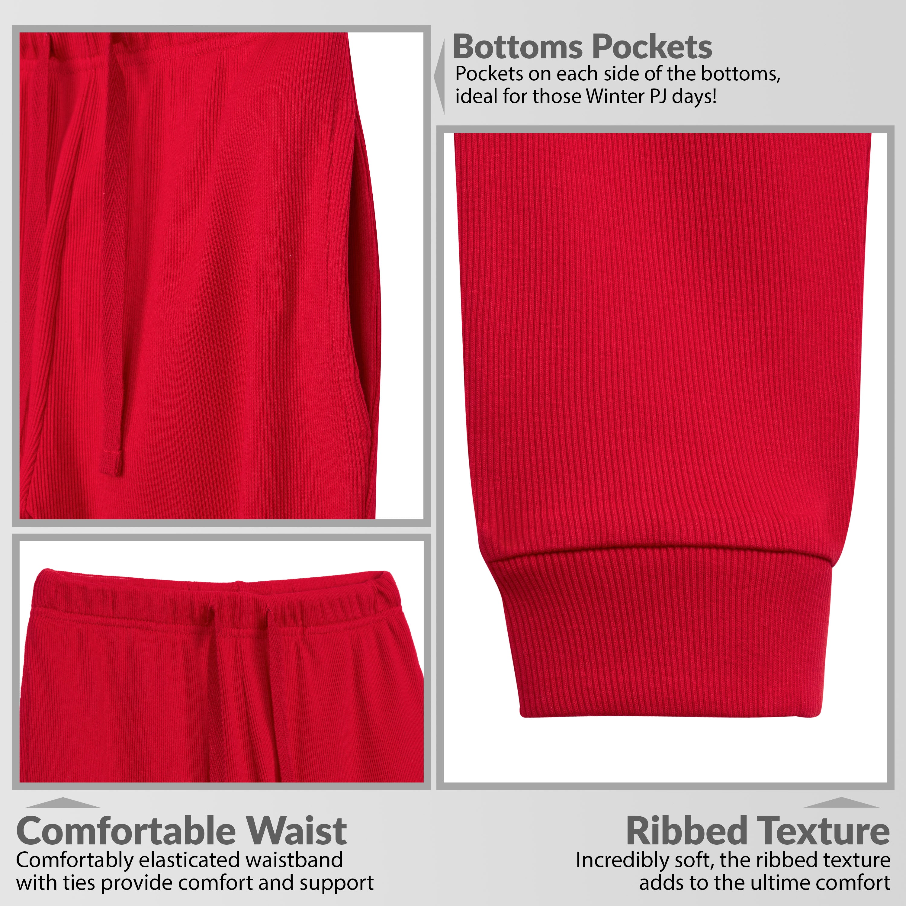 CityComfort Ribbed Pyjamas for Kids - Matching PJs for Family - Get Trend