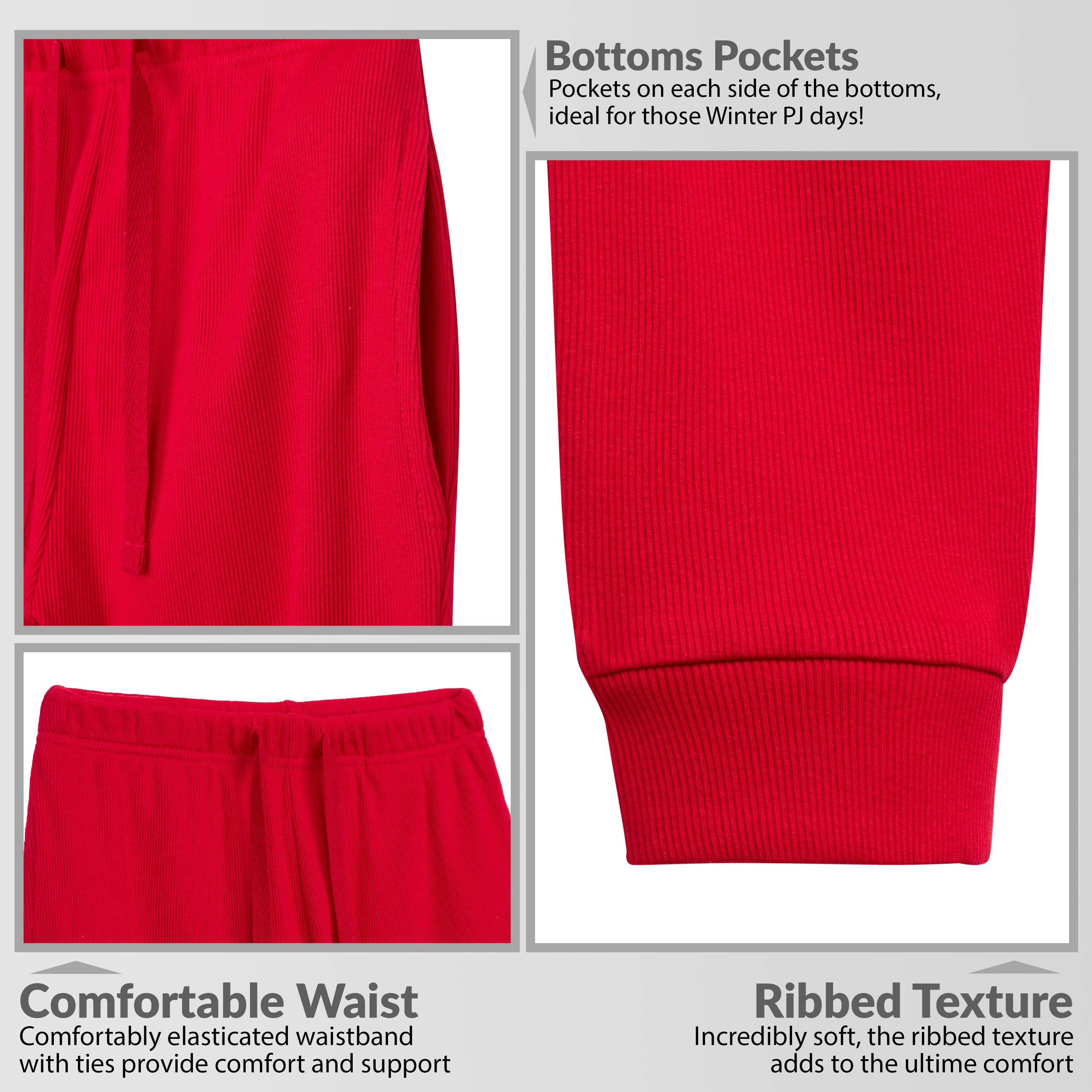 CityComfort Ribbed Pyjamas for Men -Matching PJs for Family - Get Trend