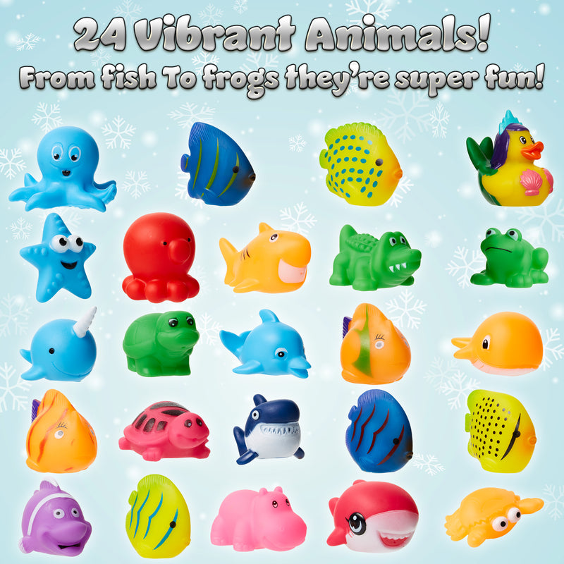 KreativeKraft Toy Advent Calendar for Kids, Rubber Bath Toys Christmas Countdown Calendar (Bath)