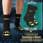 DC Comics Mens Slipper Socks, Batman Mens Fluffy Socks, Gifts for Men - Get Trend