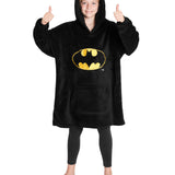 DC Comics Oversized Hoodie Blanket for Kids, Official Batman Gifts for Boys (Black) - Get Trend