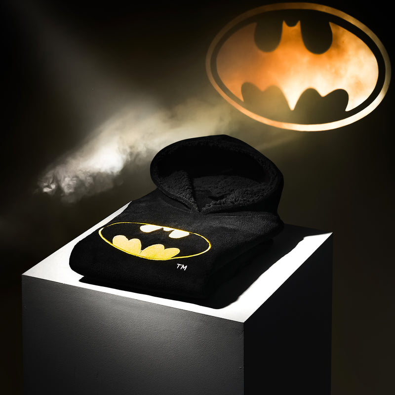 DC Comics Oversized Hoodie Blanket for Kids, Official Batman Gifts for Boys (Black) - Get Trend