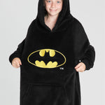 DC Comics Oversized Hoodie Blanket for Kids, Official Batman Gifts for Boys (Black) - Get Trend