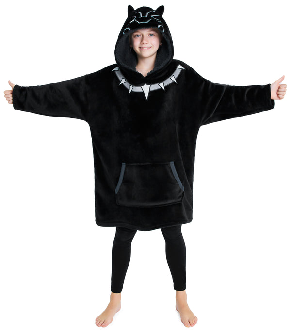 Marvel Oversized Hoodie Blanket for Kids, Black Panther Avengers Gifts for Boys - Get Trend