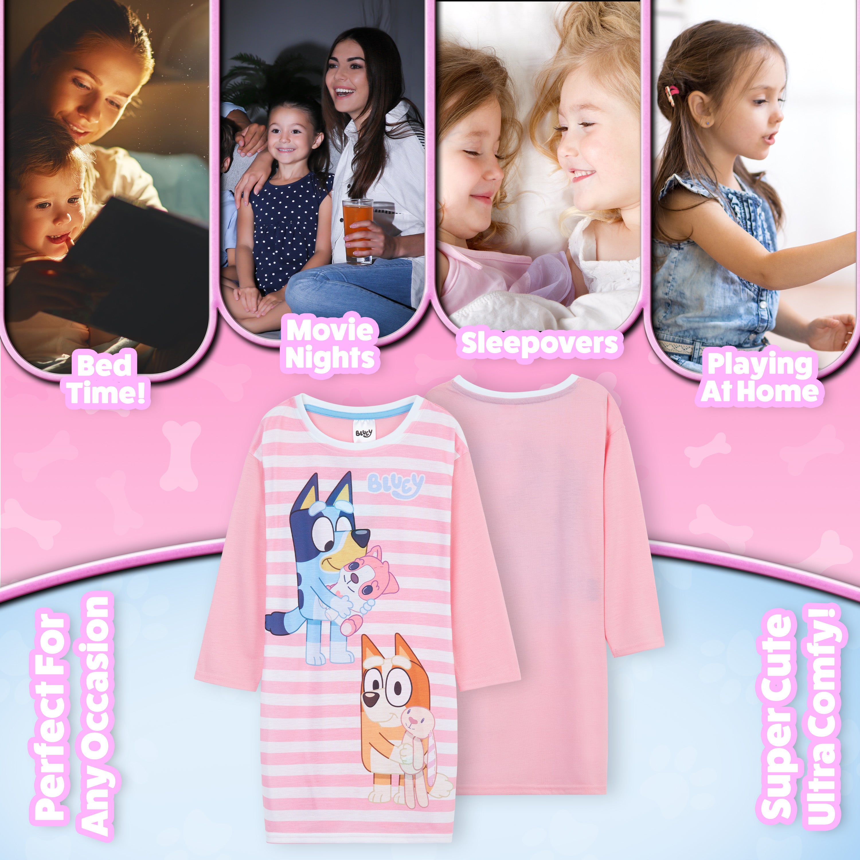 Bluey Girls Nightdress, Bluey Pyjamas Gifts for Girls - Get Trend
