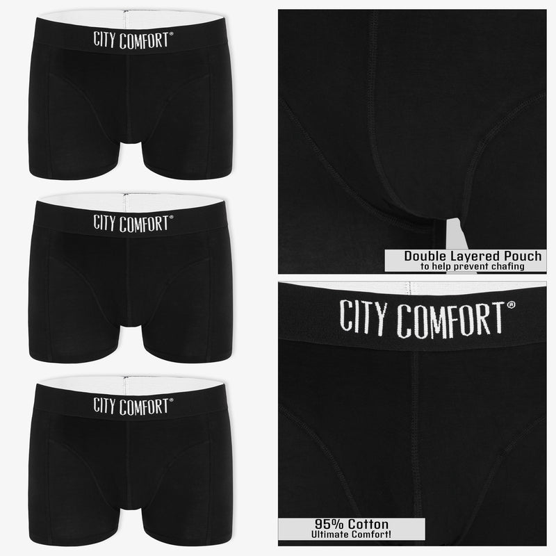 3 Pack of Mens Boxer Shorts, Bamboo Underwear Trunks for Men and Teenagers