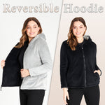 CityComfort Hoodies for Women, Fluffy Reversible Fleece Hoodie, Fleece Jacket Women - Get Trend