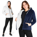 CityComfort Hoodies for Women, Fluffy Reversible Fleece Hoodie, Fleece Jacket Women - Get Trend