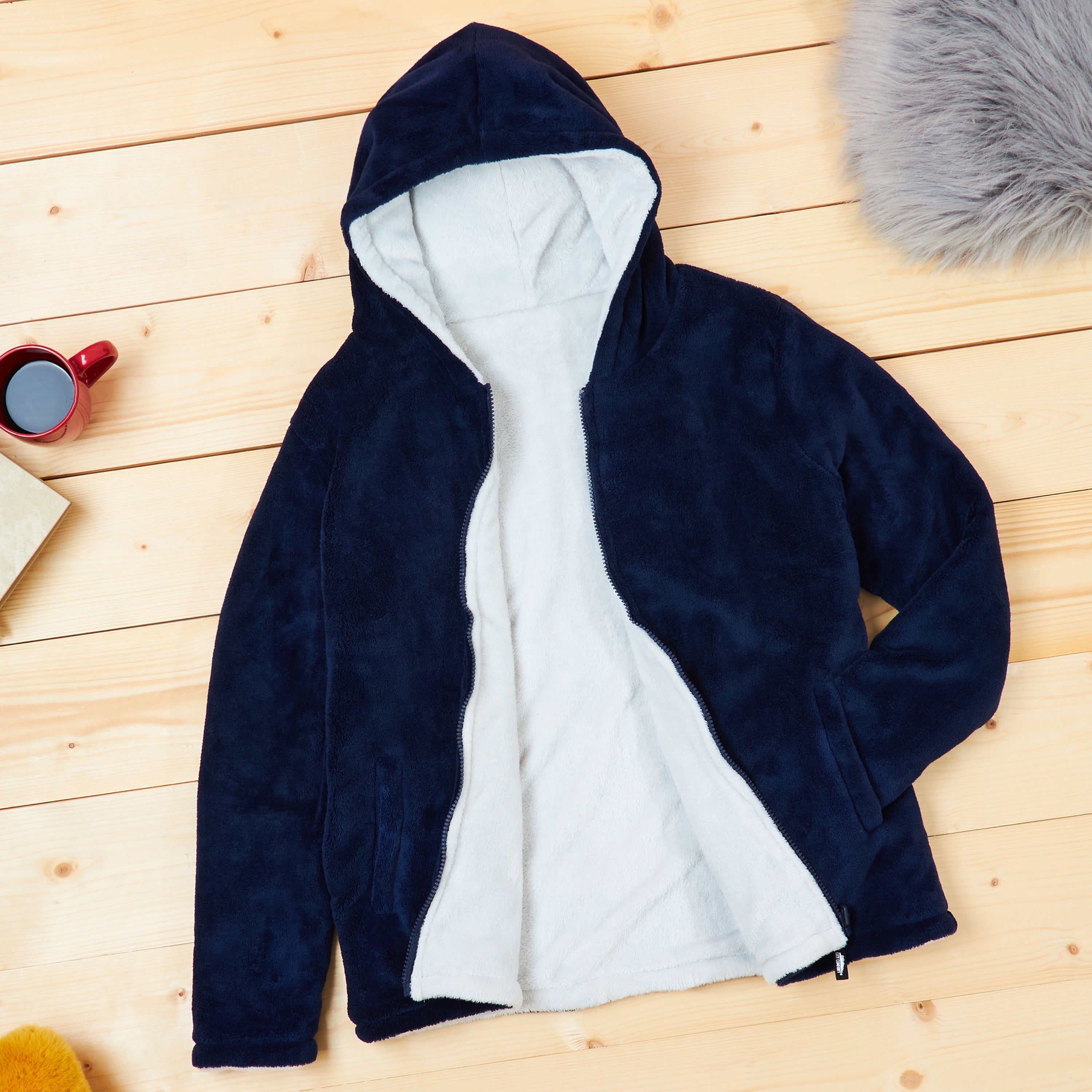 CityComfort Hoodies for Women, Fluffy Reversible Fleece Hoodie, Fleece Jacket Women - Get Trend