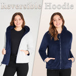 CityComfort Hoodies for Women, Fluffy Reversible Fleece Hoodie, Fleece Jacket Women - Get Trend