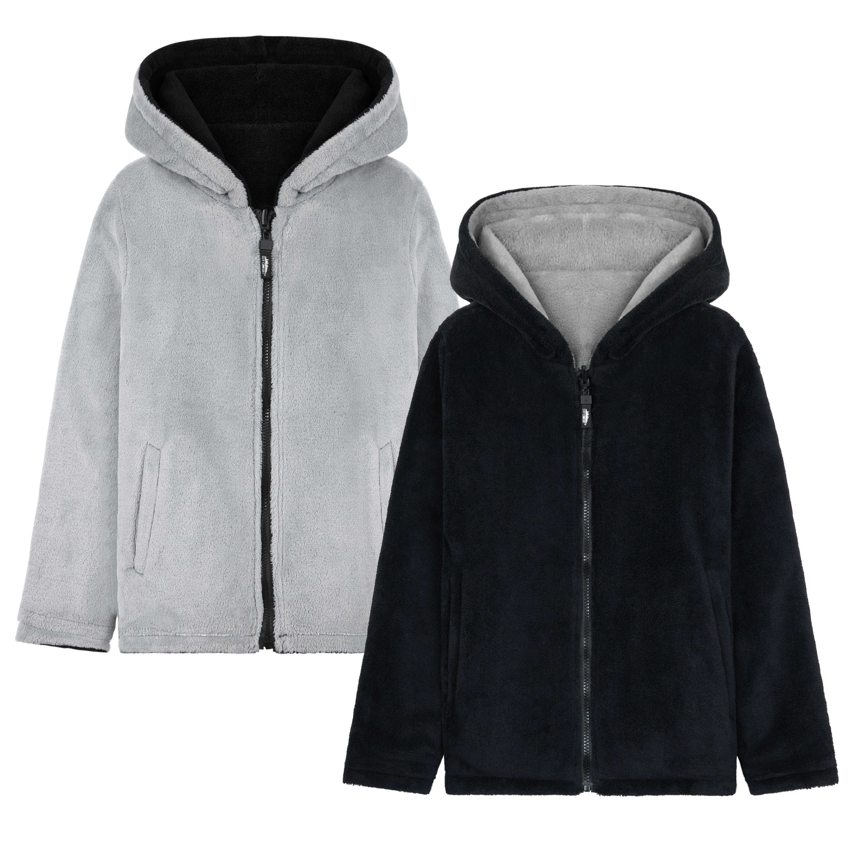CityComfort Kids Hoodie Fleece, Zip Up Fluffy Hoodie for Boys and Girls, Reversible Kids Fleece Jacket - Get Trend