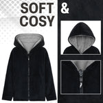CityComfort Kids Hoodie Fleece, Zip Up Fluffy Hoodie for Boys and Girls, Reversible Kids Fleece Jacket - Get Trend