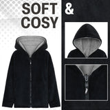 CityComfort Kids Hoodie Fleece, Zip Up Fluffy Hoodie for Boys and Girls, Reversible Kids Fleece Jacket - Get Trend