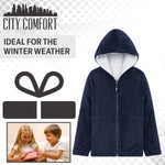 CityComfort Kids Hoodie Fleece, Zip Up Fluffy Hoodie for Boys and Girls, Reversible Kids Fleece Jacket - Get Trend