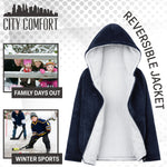 CityComfort Kids Hoodie Fleece, Zip Up Fluffy Hoodie for Boys and Girls, Reversible Kids Fleece Jacket - Get Trend