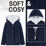 CityComfort Kids Hoodie Fleece, Zip Up Fluffy Hoodie for Boys and Girls, Reversible Kids Fleece Jacket - Get Trend