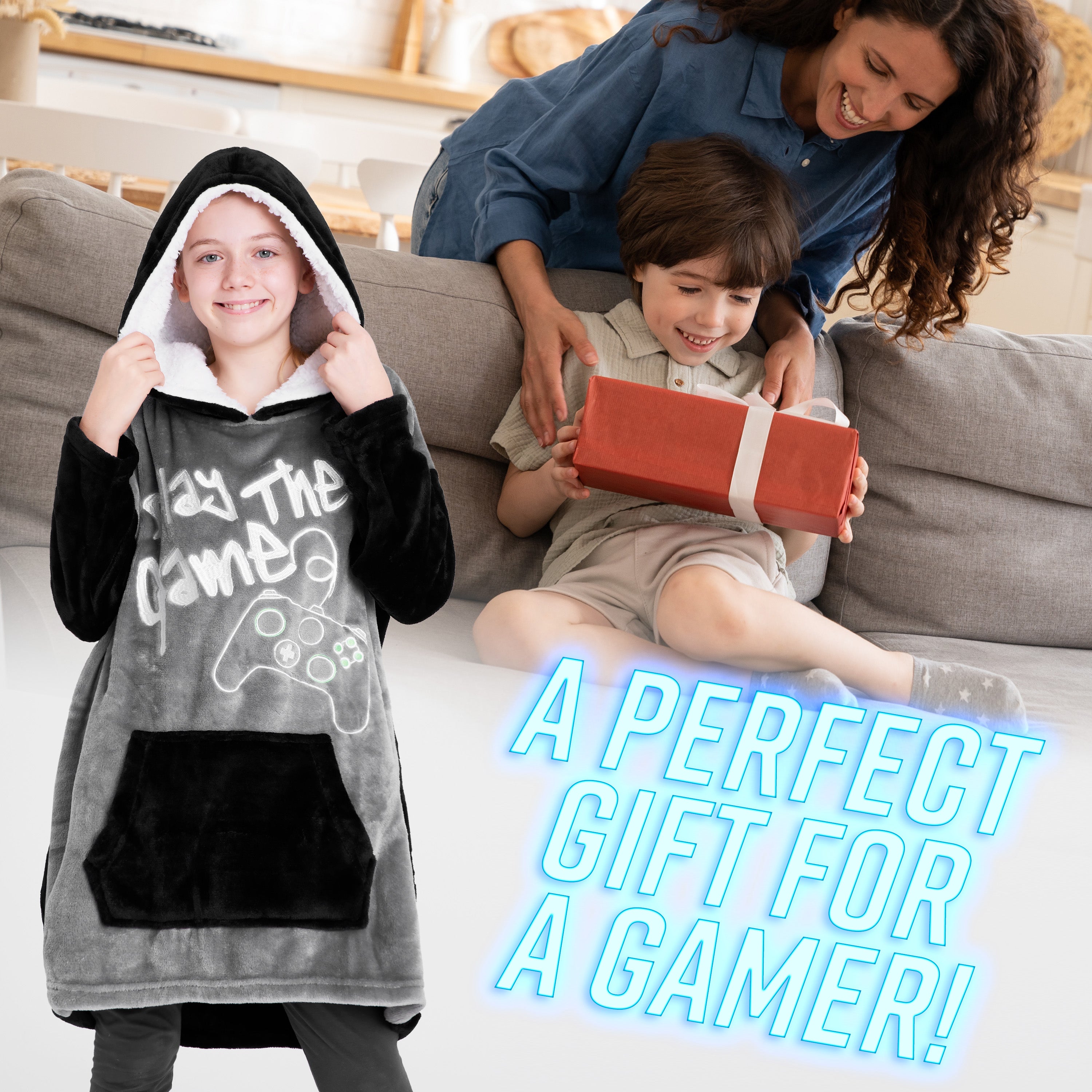 CityComfort Hoodie For Boys, Fleece Oversized Hoodie Blanket - Get Trend