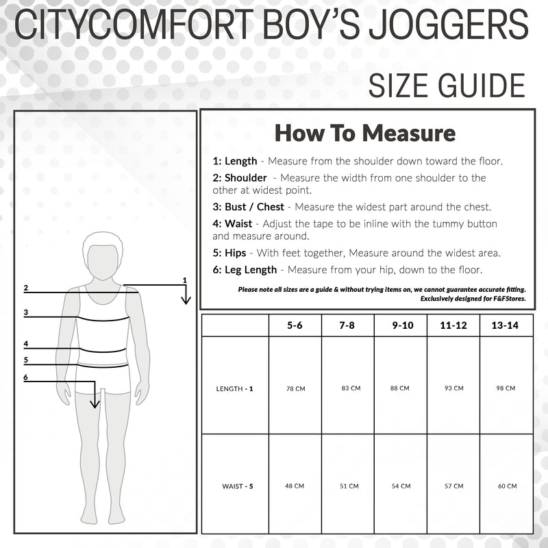 CityComfort Kids Joggers Training Trousers Boys Tracksuit Bottoms Teenagers