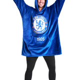 Chelsea FC Oversized Hoodie Blanket for Men, Football Gifts for Men (Blue) - Get Trend