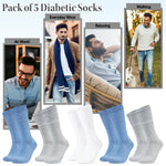 CityComfort Diabetic Socks for Men, 5 Pack Gentle Grip Soft Top Socks - Get Trend