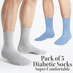 CityComfort Diabetic Socks for Men, 5 Pack Gentle Grip Soft Top Socks - Get Trend