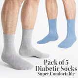 CityComfort Diabetic Socks for Men, 5 Pack Gentle Grip Soft Top Socks - Get Trend
