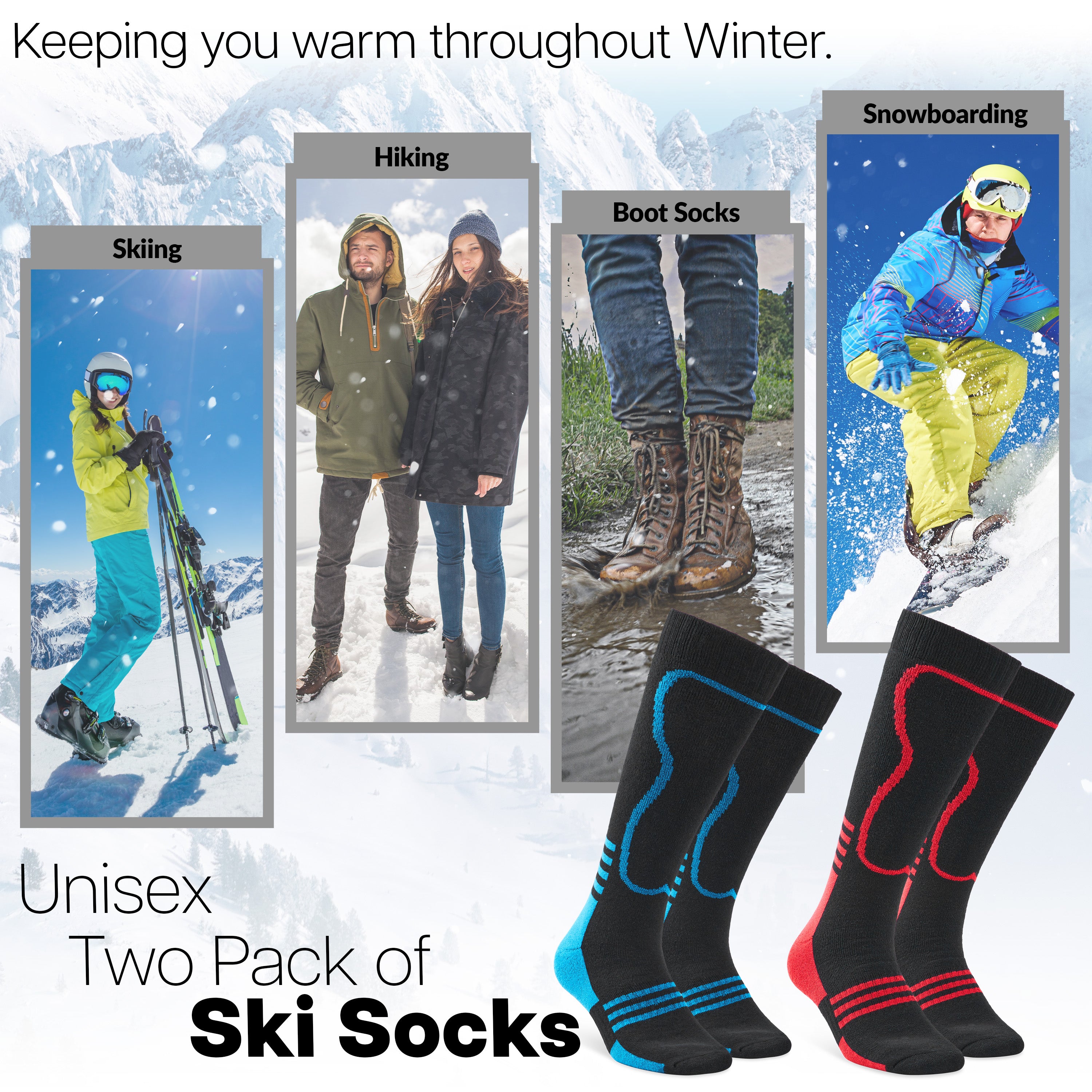 CityComfort Mens Socks Thermal Socks - Pack of 2 -Winter Socks - Get Trend