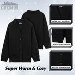 CityComfort Cardigan for Girls and Boys, 1 Pack - Plain Button Down Cardigan - Get Trend
