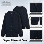 CityComfort Cardigan for Girls and Boys, 1 Pack - Plain Button Down Cardigan - Get Trend