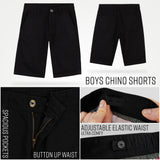 Boys' Chino Shorts,  Knee Length Boys Shorts with Adjustable Waist - Get Trend