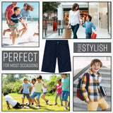 Boys' Chino Shorts,  Knee Length Boys Shorts with Adjustable Waist - Get Trend
