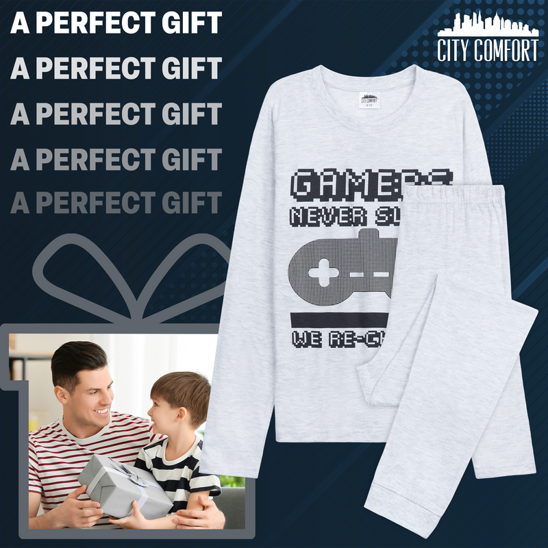 CityComfort Children's Pyjamas Set for Teenagers Boys and Girls -Grey - Get Trend