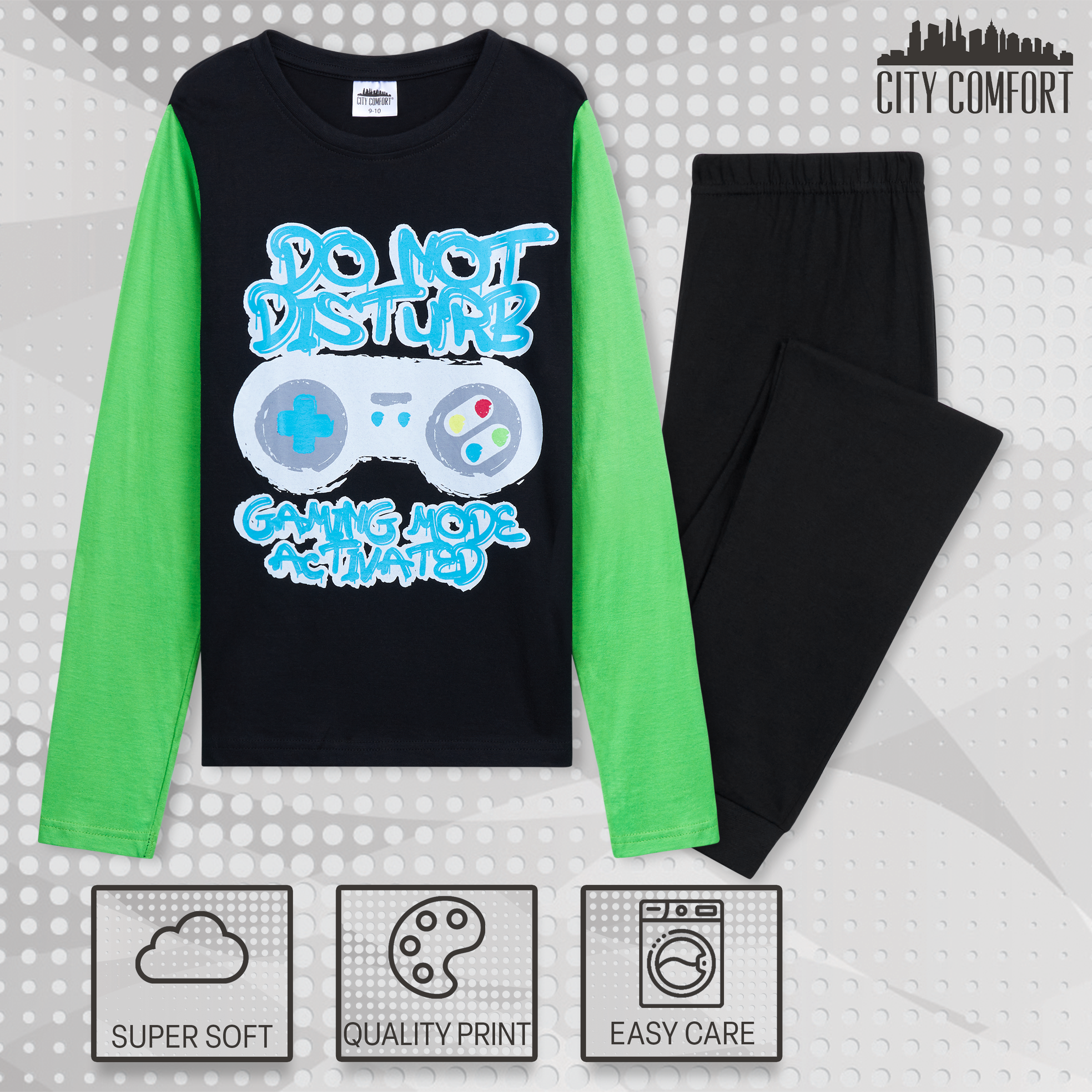 CityComfort Boys Pyjamas, Long Sleeve Gaming PJs for Boys - Get Trend