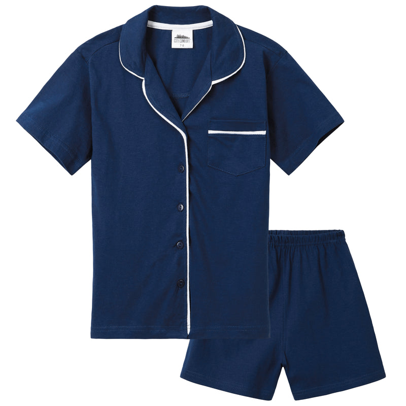 CityComfort Girls Pyjamas Summer Nightwear Sets Button Down Short Pyjamas for Kids