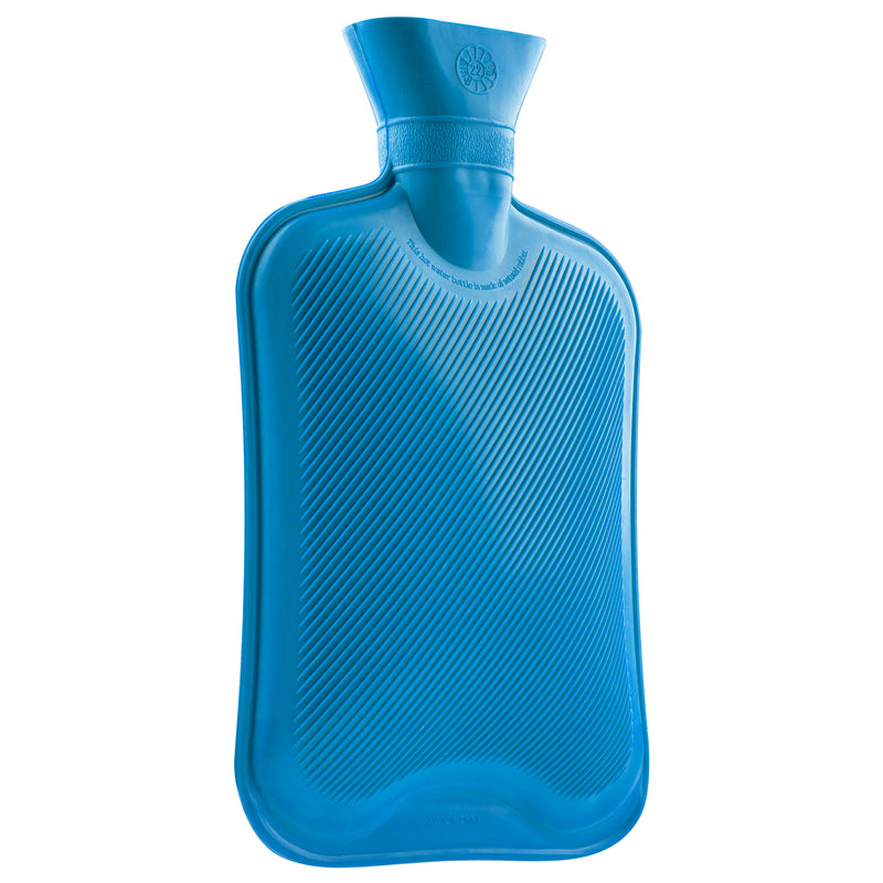 Hot Water Bottle Large 1.8L Rubber Hot Water Bag - Blue
