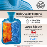 Hot Water Bottle Large 1.8L Rubber Hot Water Bag - Blue - Get Trend