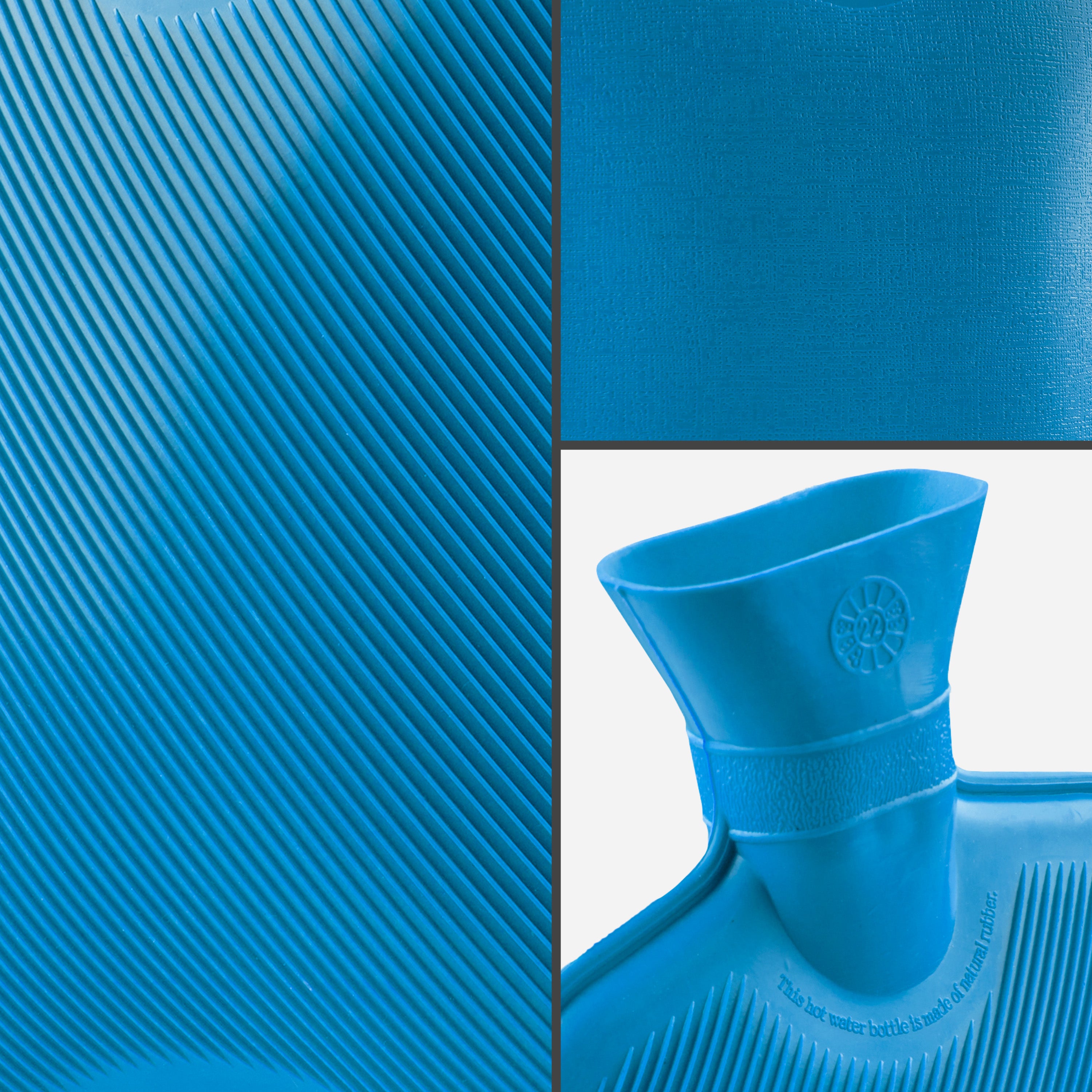 Hot Water Bottle Large 1.8L Rubber Hot Water Bag - Blue - Get Trend