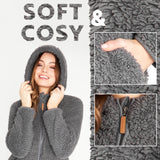 CityComfort Hoodies for Women and Teens, Fluffy Teddy Fleece Hoodie - Get Trend