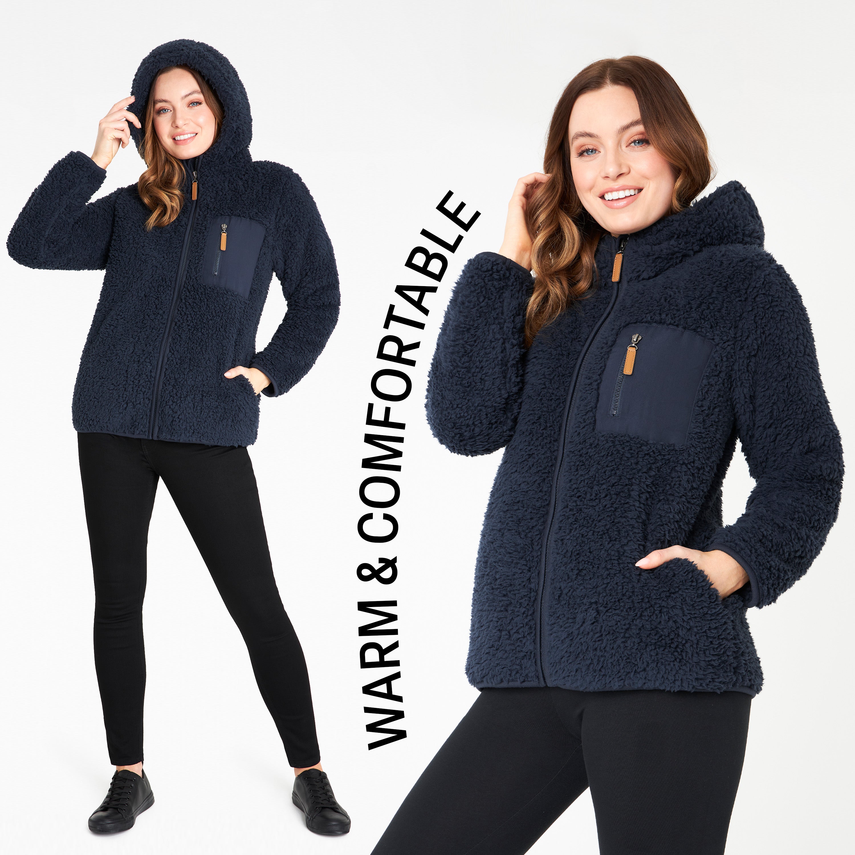 CityComfort Hoodies for Women and Teens, Fluffy Teddy Fleece Hoodie - Get Trend